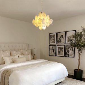 Virelia Glass Disc Chandelier 36 White Discs - view 2
