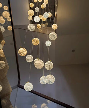 Nordic Planet Creative Long Pendant Chandelier For Staircase/Foyer/High-ceiling Hallway - view 8