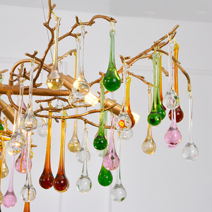 Avis Colorful Crystal Raindrop Branch Chandelier