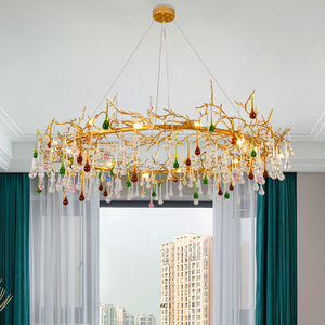 Avis Colorful Crystal Raindrop Branch Chandelier