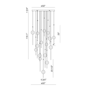 Modern Floating Galss Ball Brass Chandelier for High-ceiling - view 6