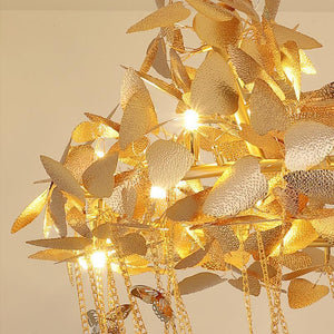 Della Modern Gold Leaf Living Room Chandelier