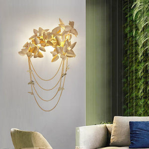 Della Modern Gold Leaf Bedroom Sconce, wall sconce - view 3