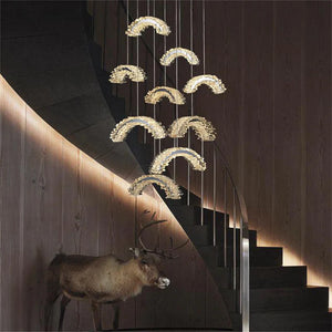 Rainbow Modern Rock Crystal Staircase Chandelier - view 2