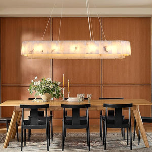 Modern Alabaster 2-Tier Oval Chandelier54"L, two-tier - view 2
