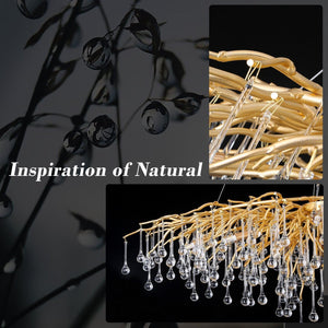 Doris Crystal Rectangular Branch Chandelier L45" - view 11