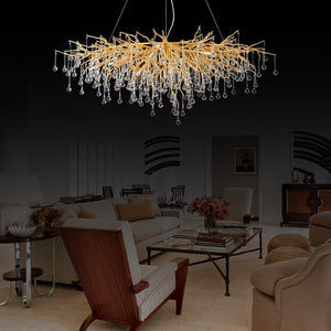 Doris Crystal Rectangular Branch Chandelier L45" - view 4