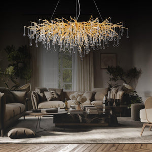 Doris Crystal Rectangular Branch Chandelier L45" - view 5