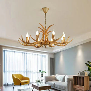 Affordable Vintage Rustic Resin Antler Candelabra Chandelier for Living Room / Restaurant / Cafe / Bar - view 9