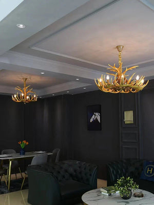Affordable Vintage Rustic Resin Antler Candelabra Chandelier for Living Room / Restaurant / Cafe / Bar - view 15