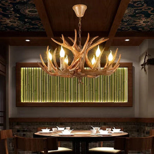 Affordable Vintage Rustic Resin Antler Candelabra Chandelier for Living Room / Restaurant / Cafe / Bar - view 2