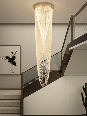 Extra Large Affordable Luxury Tiered Tassel Watefall Crystal Chandelier for Spiral Staircase/Villa/Hotel Lobby/Foyer - view 8
