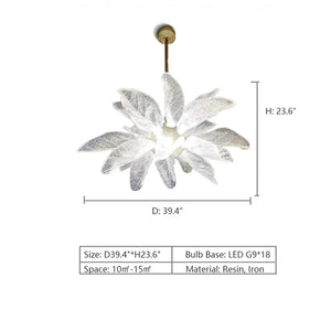 Creative Bionic Resin Leaves Chandelier for Living Room/Dining Room/Staircase - view 34