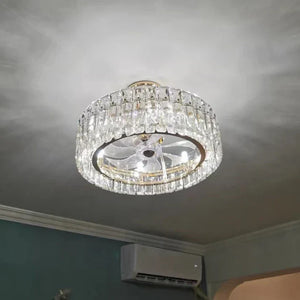 Modern Invisible Blade Fan Light Crystal Chandelier for Living/Dining Room/Bedroom, ceiling fan - view 6