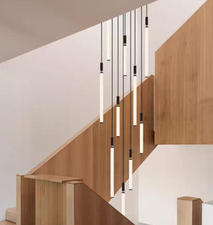 Nordic Fashion Minimalist Black Straight Pendant Chandelier for Bedside/Staircase/Loft/Duplex - view 4