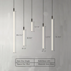 Nordic Fashion Minimalist Black Straight Pendant Chandelier for Bedside/Staircase/Loft/Duplex - view 12