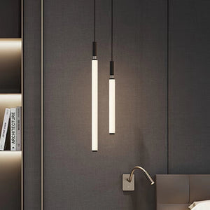 Nordic Fashion Minimalist Black Straight Pendant Chandelier for Bedside/Staircase/Loft/Duplex - view 6