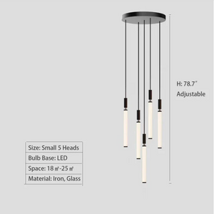 Nordic Fashion Minimalist Black Straight Pendant Chandelier for Bedside/Staircase/Loft/Duplex - view 14