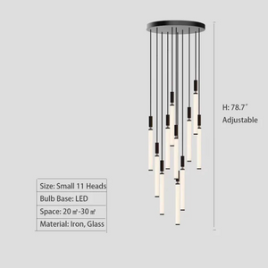 Nordic Fashion Minimalist Black Straight Pendant Chandelier for Bedside/Staircase/Loft/Duplex - view 15