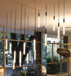 Nordic Fashion Minimalist Black Straight Pendant Chandelier for Bedside/Staircase/Loft/Duplex - view 8
