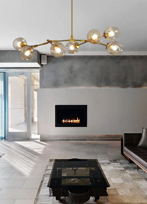 Modern Industrial Branch Chandelier with Multiple Glass Pendants Extra Large for Living or Dining Room - view 4