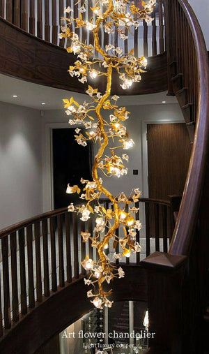 Art Flower Staircase Long Branch Chandelier - view 4