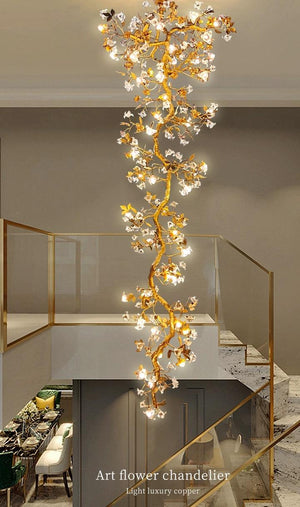 Art Flower Staircase Long Branch Chandelier - view 6