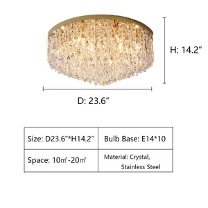 Oversize Luxury Flush Mount Crystal Chandelier for Living Room/Bedroom - view 16