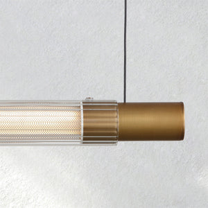 Everglow Ribbed Glass Linear Chandelier - view 2