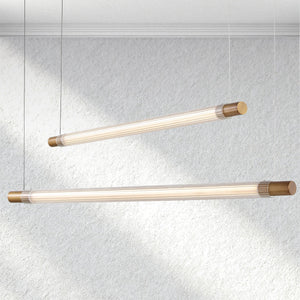 Everglow Ribbed Glass Linear Chandelier