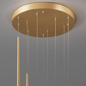 Minimalism Foyer Staircase Chandelier Ceiling Pendant Lighting Fixture For Living Room Entryway In Gold/ Black Finish - view 14