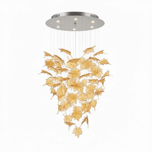 Multicolor Crystal Spiral Maple Leaf Chandelier - view 57