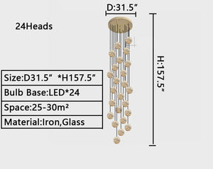 Nordic Planet Creative Long Pendant Chandelier For Staircase/Foyer/High-ceiling Hallway - view 27