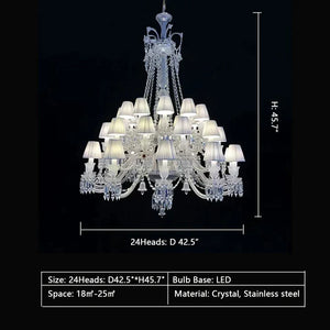 Large Light Luxury Classic Tiered Crystal Candle shaded Chandelier for High-ceiling Rooms/Living Room - view 9
