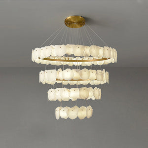 Tiered Circular Alabaster Chandelier - view 11