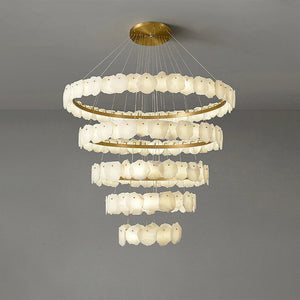 Tiered Circular Alabaster Chandelier - view 13