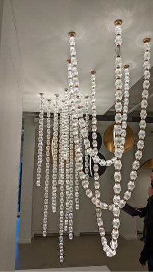 Creative Glass Pearl Necklace Pendnat Chandelier for Living/Dining Room/Staircase - view 9