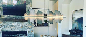 Thalassa Large Hand Made Slate and Steel Linear Chandelier - view 7
