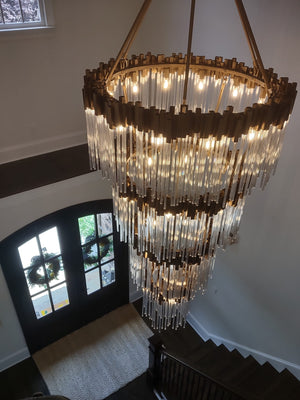 Large Elegant Multi-layers Glam Glass Chandelier for High-ceiling Staircase/Entryway/Living/meeting Room - view 10