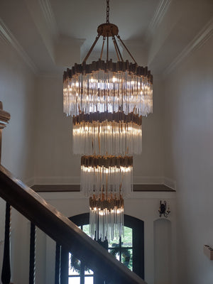 Large Elegant Multi-layers Glam Glass Chandelier for High-ceiling Staircase/Entryway/Living/meeting Room - view 9