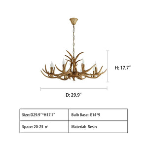 Affordable Vintage Rustic Resin Antler Candelabra Chandelier for Living Room / Restaurant / Cafe / Bar - view 20