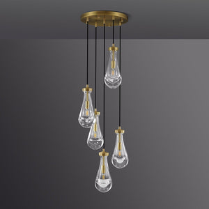 Raindrop Round Chandelier 5 Lights 14"D - view 3