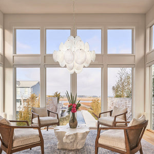 Virelia Glass Disc Chandelier 36 White Discs