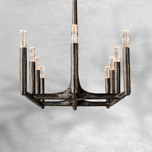 Thalen Forged Linear Chandelier 54" 72" 96", solid brass - view 14