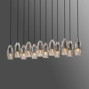 Chapt Linear Chandelier, K9 crystal in bronze - view 2