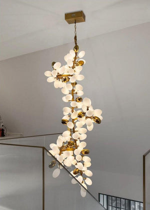 Large Branch Copper Chandelier with Grape Shape Bulbs Unique and Creative Light Fixture for Staircase/ Duplex/ High Ceiling Living Room/ Restaurant - view 6