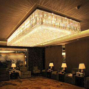 Large Rectangular banquet hall crystal chandelier, K9 crystal