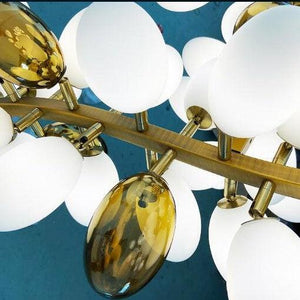 Large Branch Copper Chandelier with Grape Shape Bulbs Unique and Creative Light Fixture for Staircase/ Duplex/ High Ceiling Living Room/ Restaurant - view 9