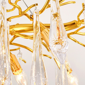 Agnes Aluminum Branch Crystal Chandelier For Dining Room