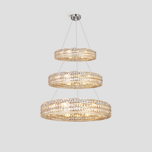 Round Halo K9 Crystal Multi-Ring Chandelier - view 10